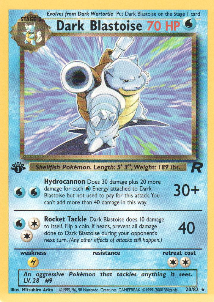 Dark Blastoise - 20/82 - Rare - 1st Edition